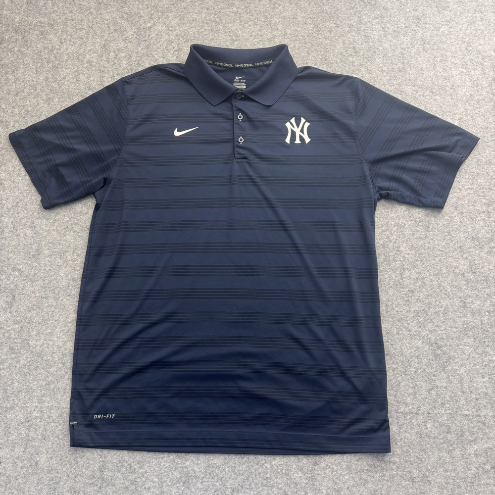 New York Yankees MLB Nike Baseball Blue Polo Shirt Men's XL